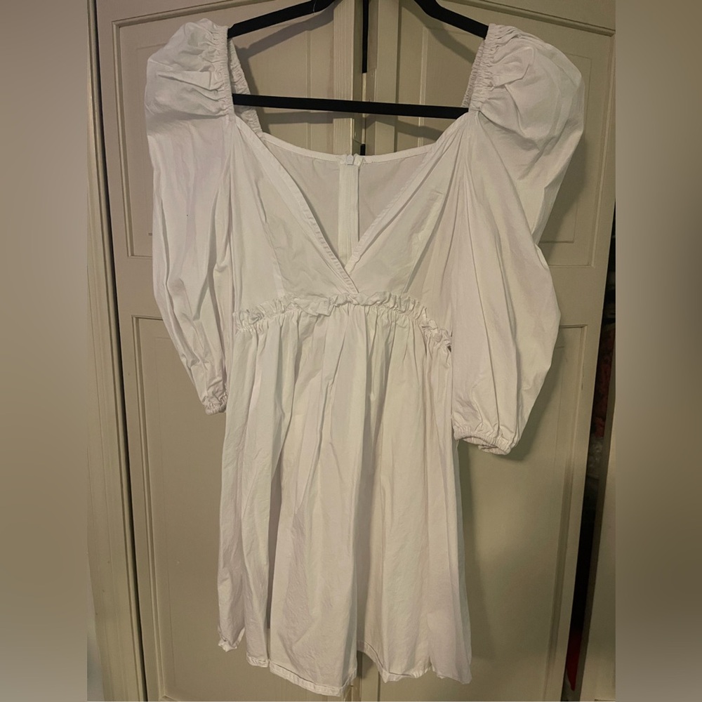 White Puff Sleeve Dress